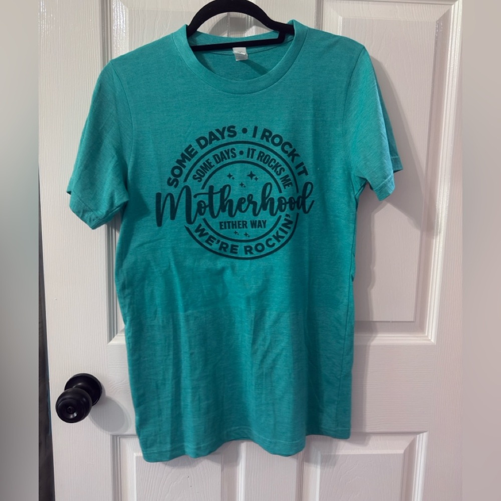 Lucky Brand Teal Motherhood Graphic Tee